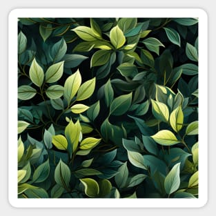 Green Leaves Pattern 11 Sticker